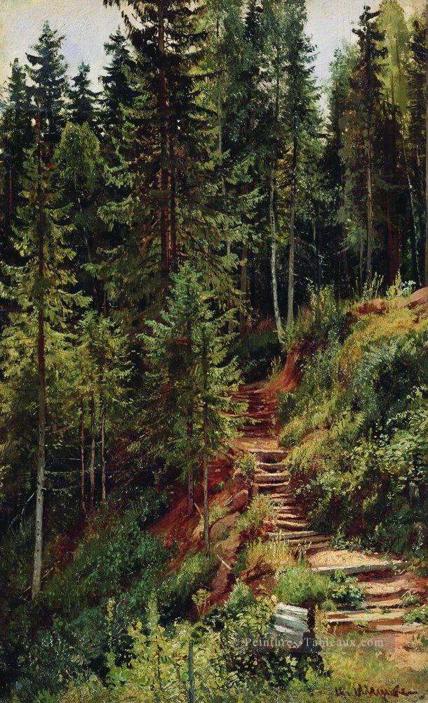 le chemin dans le paysage classique de la forêt Ivan Ivanovitch Peintures à l'huile